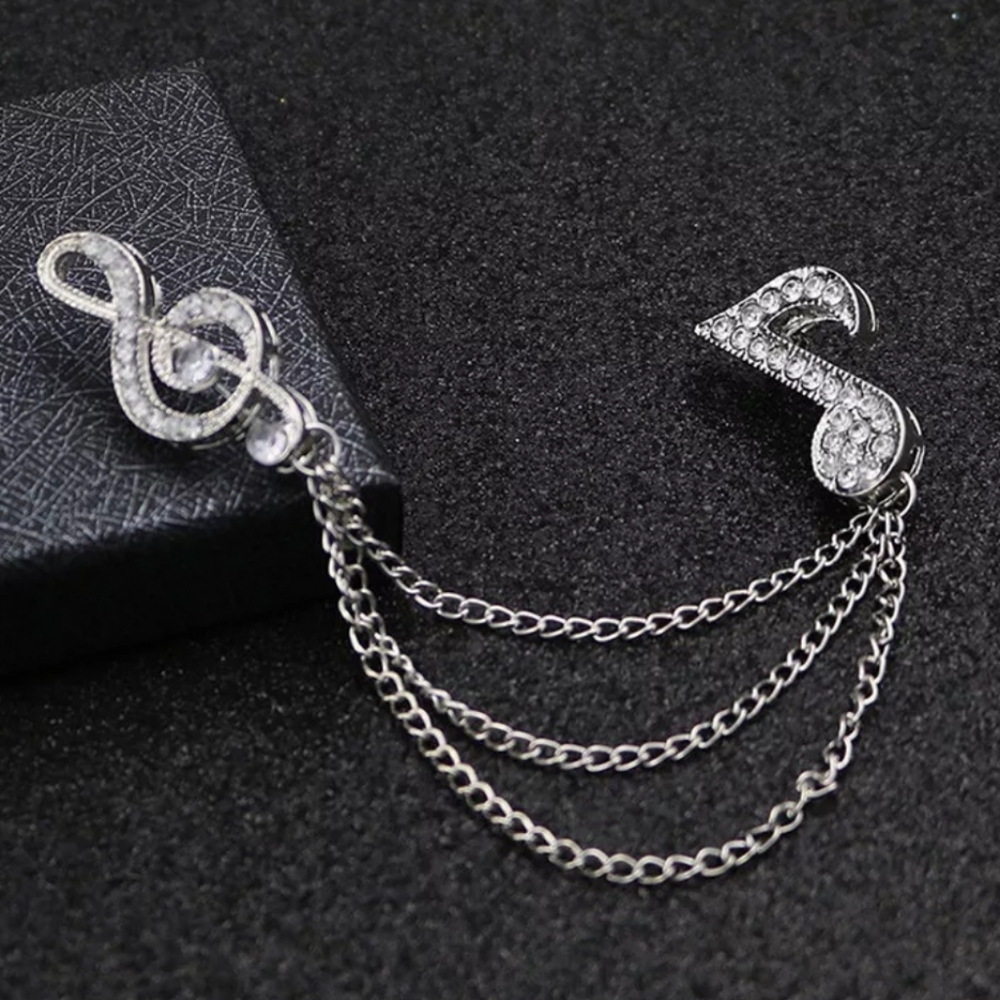 🎶 Music Notes Chain Pin - Picture 3 of 4